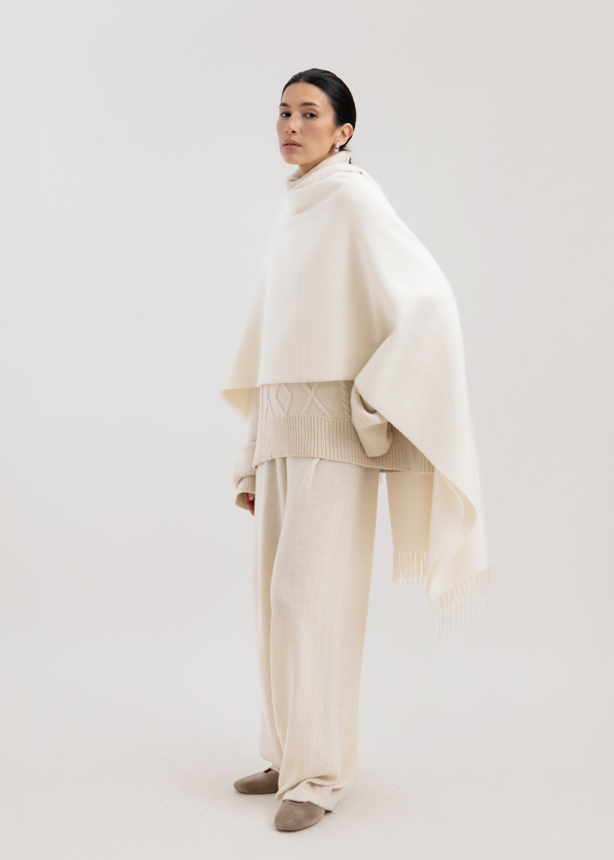 The Riley Alpaca Scarf in Cream