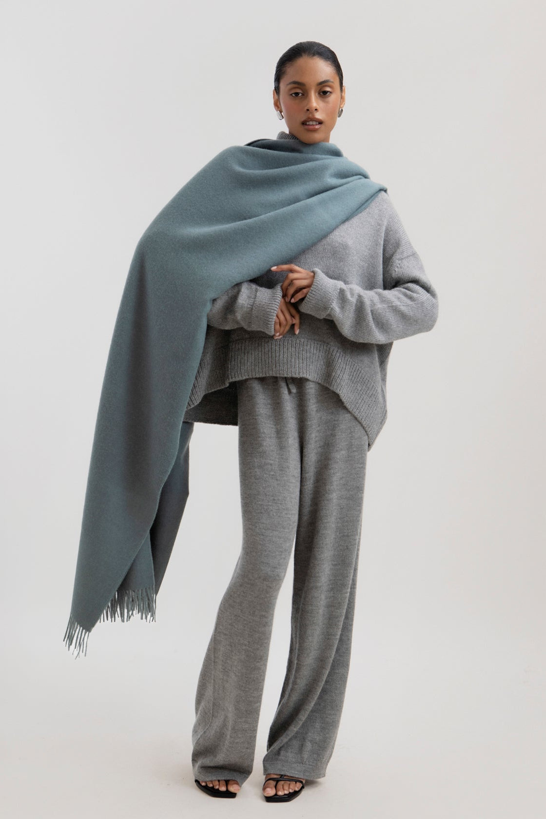 The Riley Scarf in Slate Green