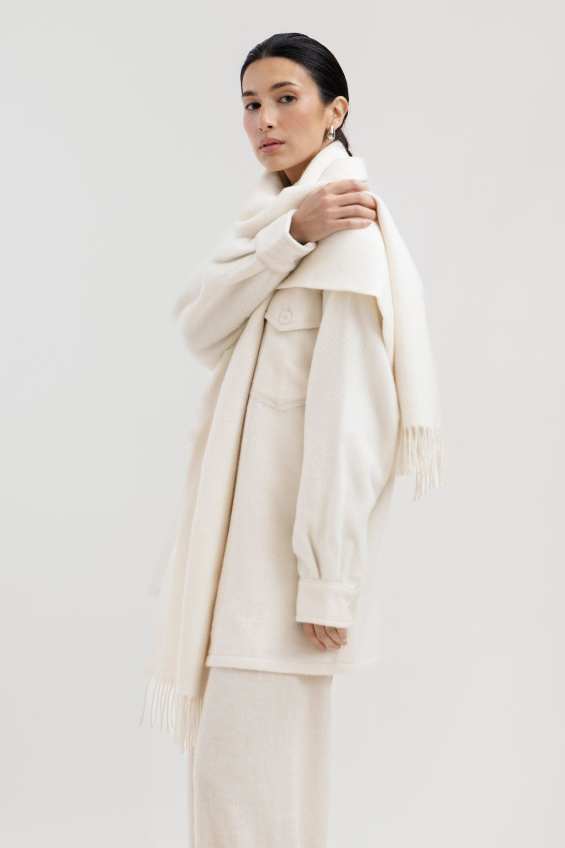 The Rowan Scarf in Cream