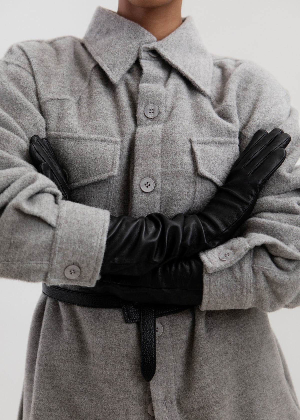 The Noa Alpaca Jacket in Mist Grey