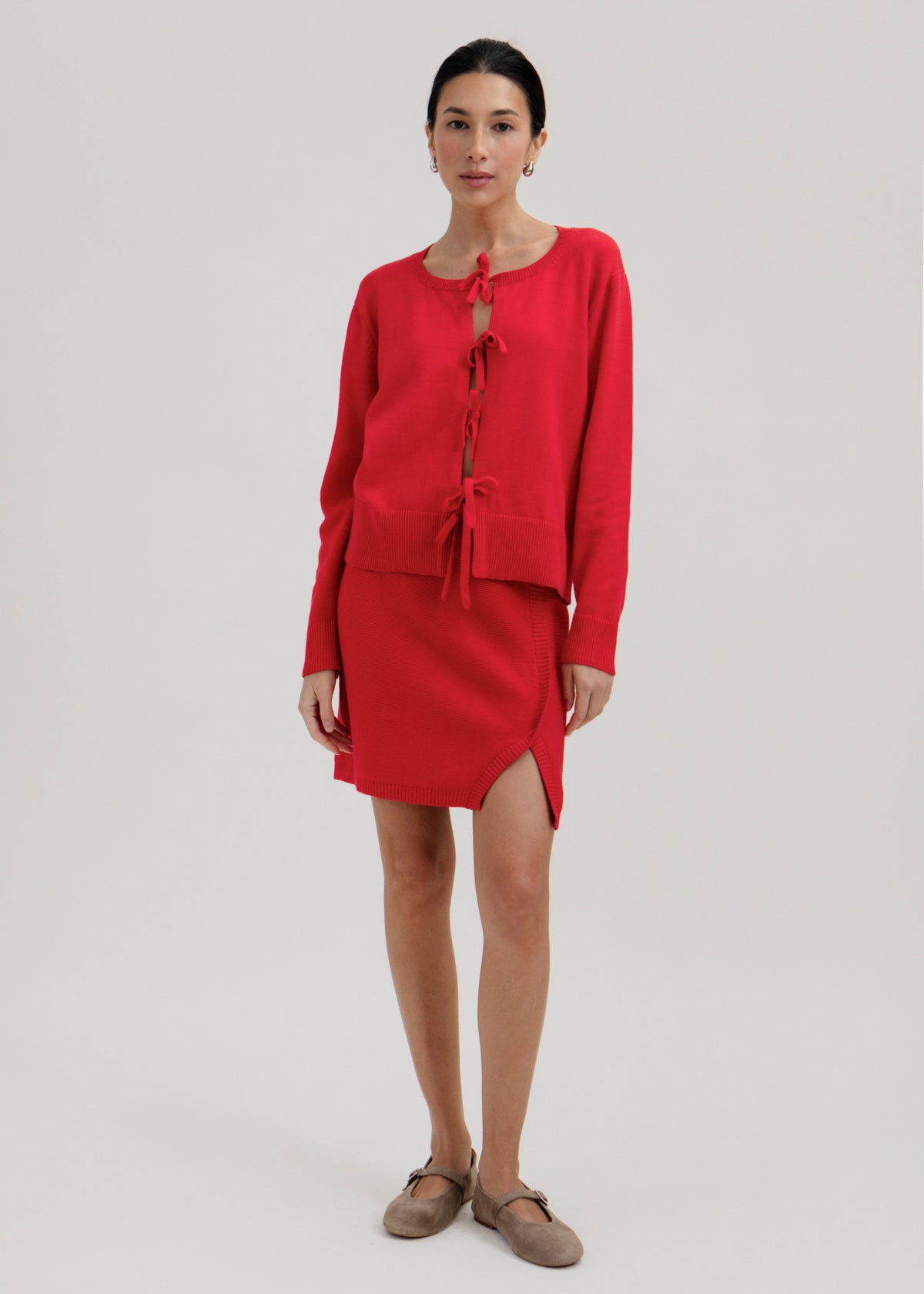 The Alin Mini Skirt in Cerise