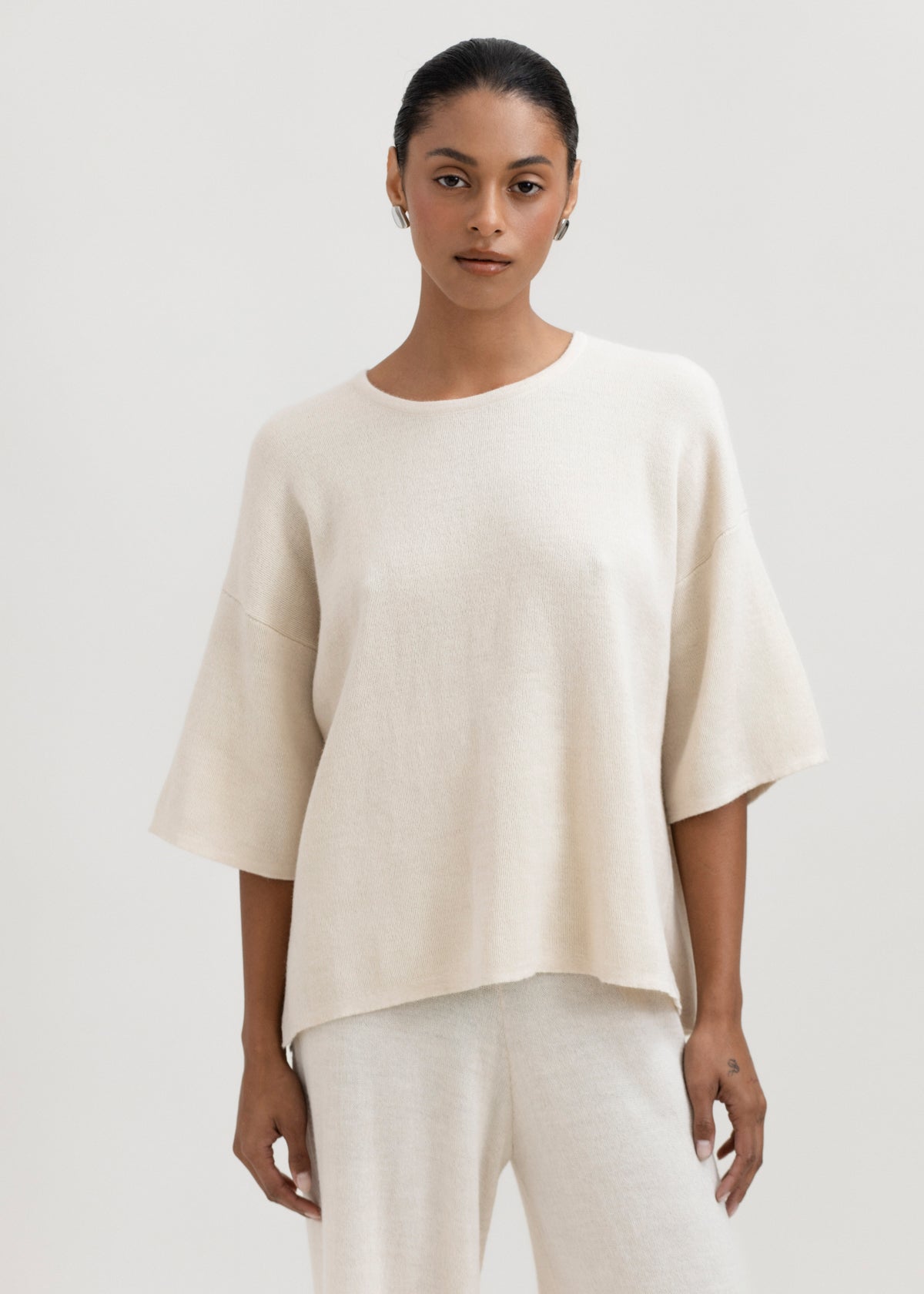 The Solace Tee Sweater in Cream