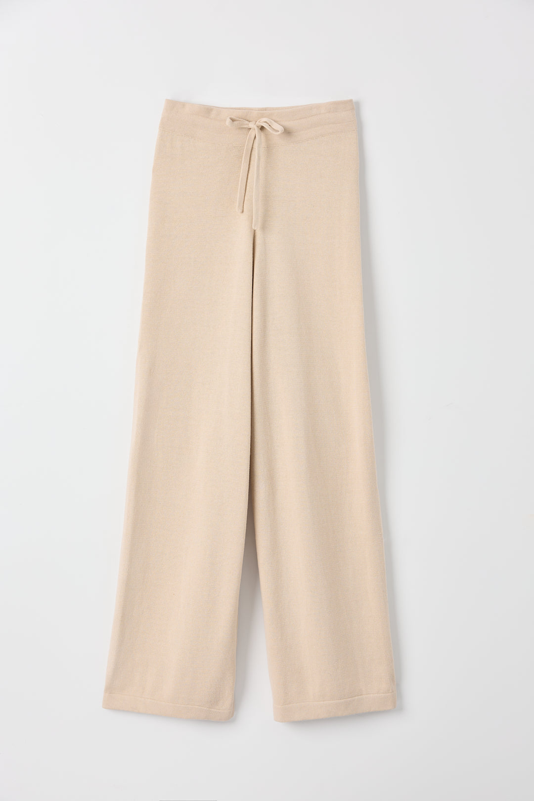 Alba Pants in Praline, cotton and baby alpaca wide-leg pants by Ahblo, flat lay