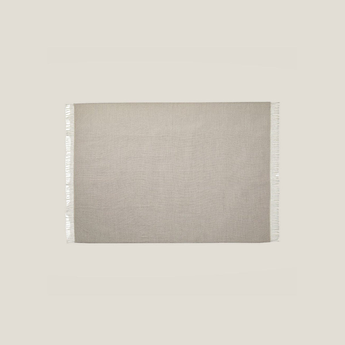 Elia Throw in Dune, baby alpaca throw blanket by Ahblo, shown unfolded