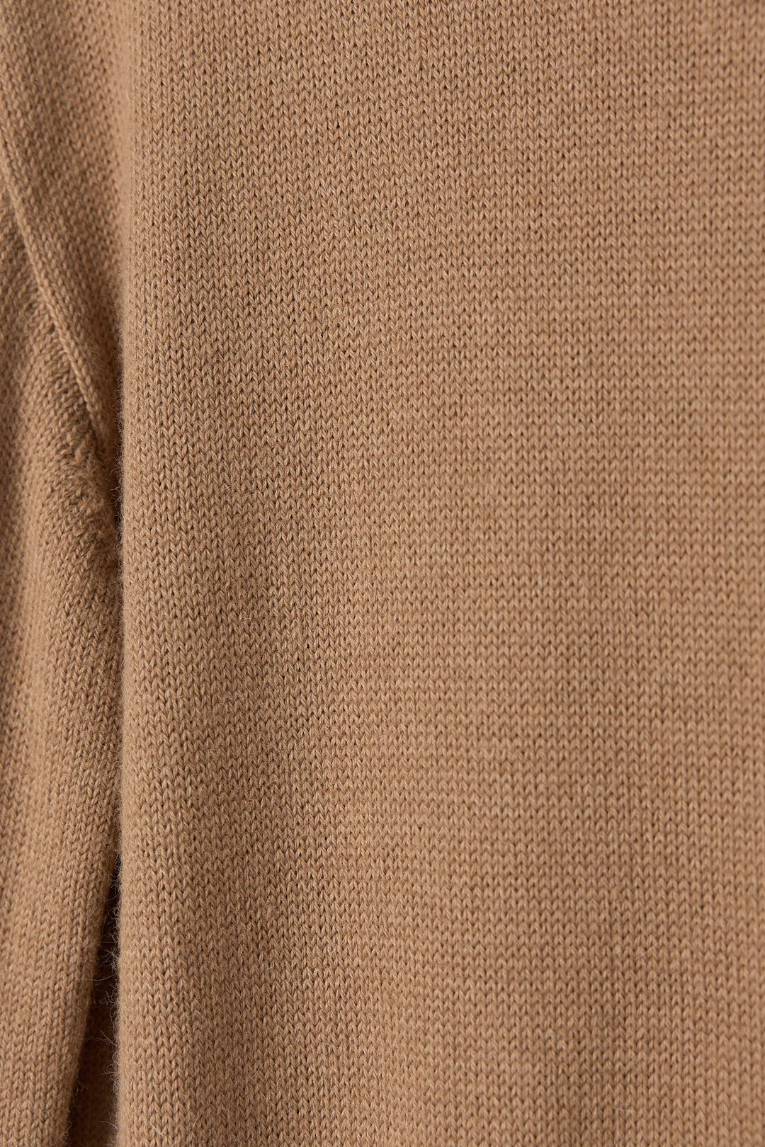 Haven Crew in Camel, baby alpaca crew-neck sweater by Ahblo, flat lay