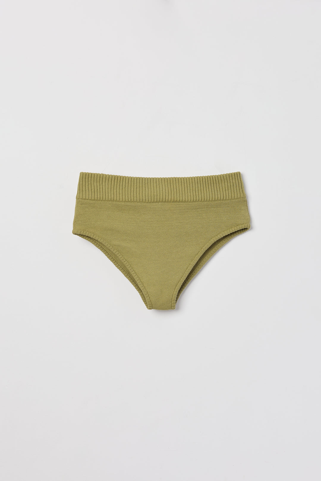 Lira Micro Shorts in Olive, cotton and baby alpaca micro shorts by Ahblo, flat lay