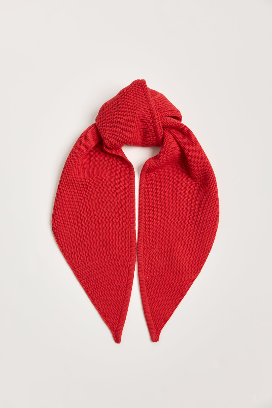 Nora Scarf in Cerise, cotton and baby alpaca triangle scarf by Ahblo, flat lay