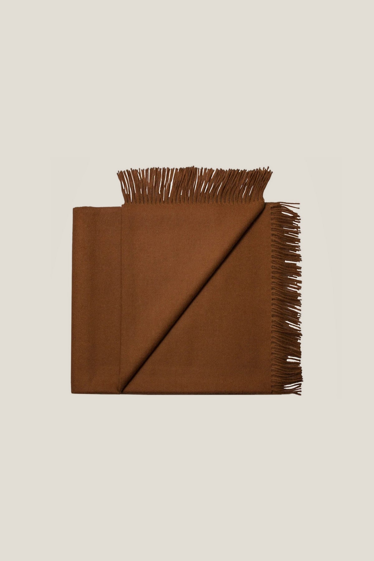 Riley Scarf in Chestnut, blanket-size baby alpaca scarf by Ahblo, flat lay