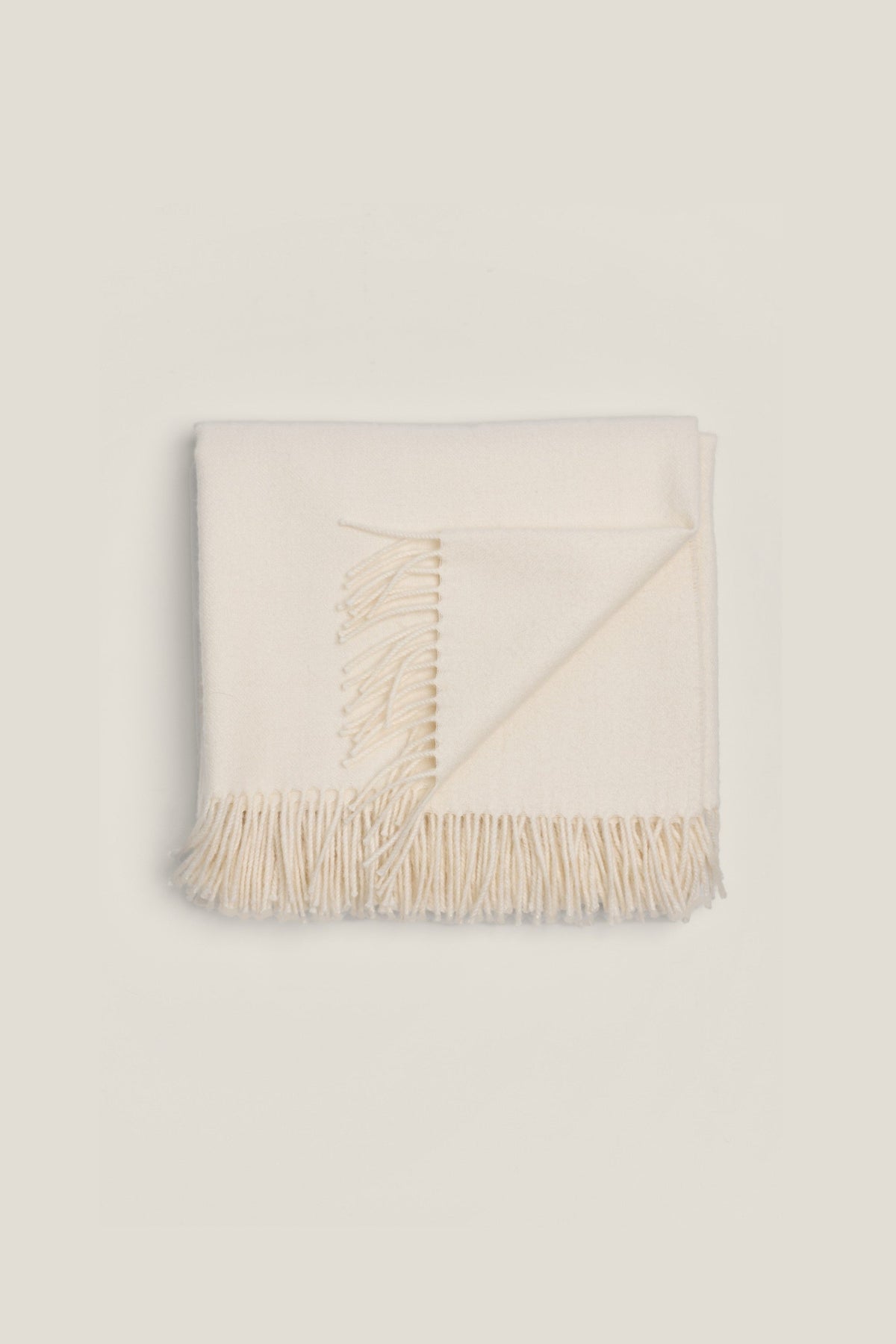 Riley Scarf in Cream, blanket-size baby alpaca scarf by Ahblo, flat lay
