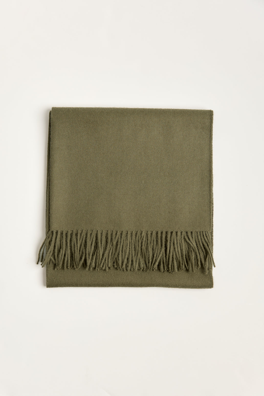 Baby alpaca scarf in Moss by Ahblo, flat lay
