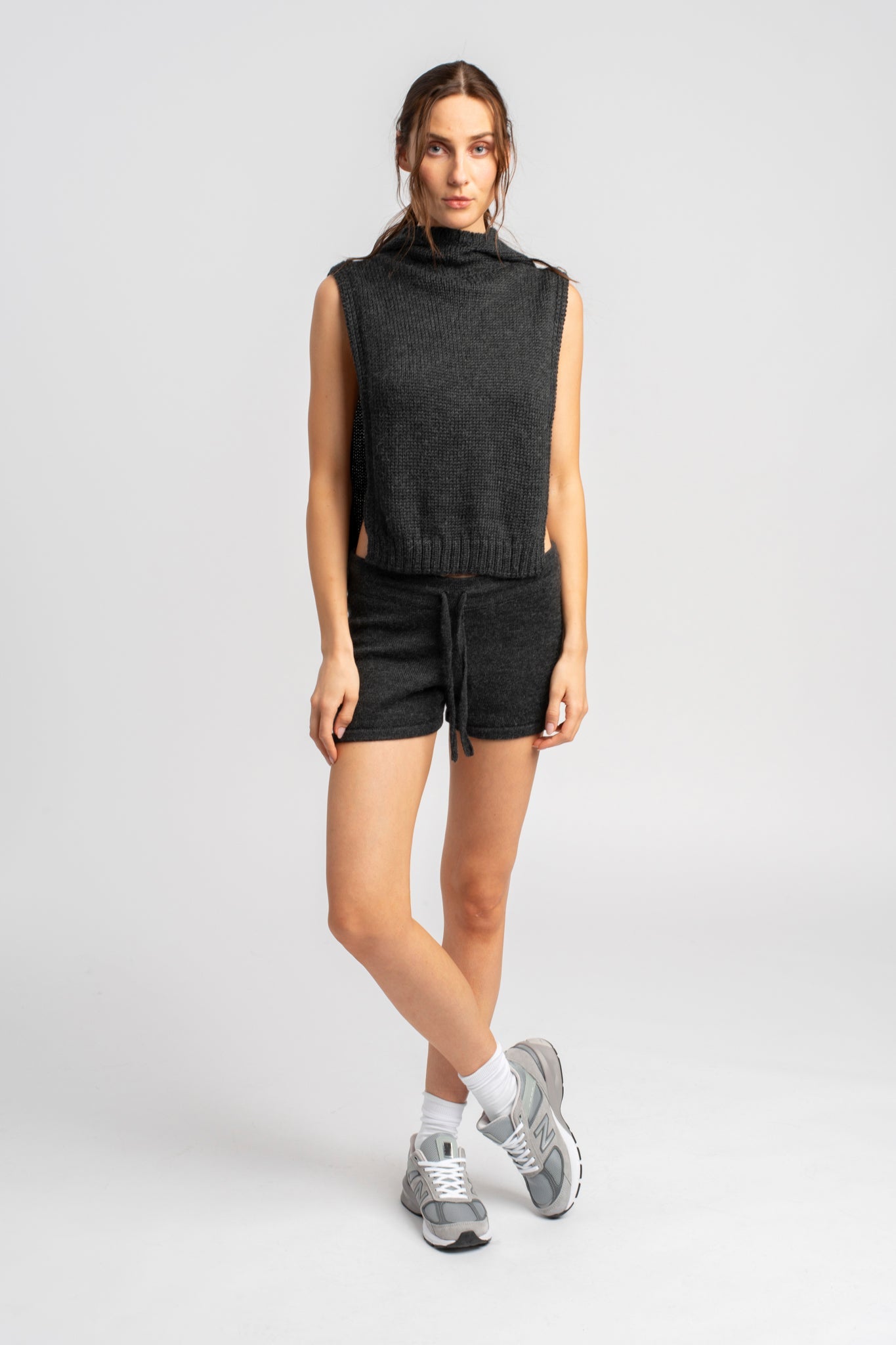 Fluid Trade Grey Gender Fair Dark Knitwear | Alpaca Shorts